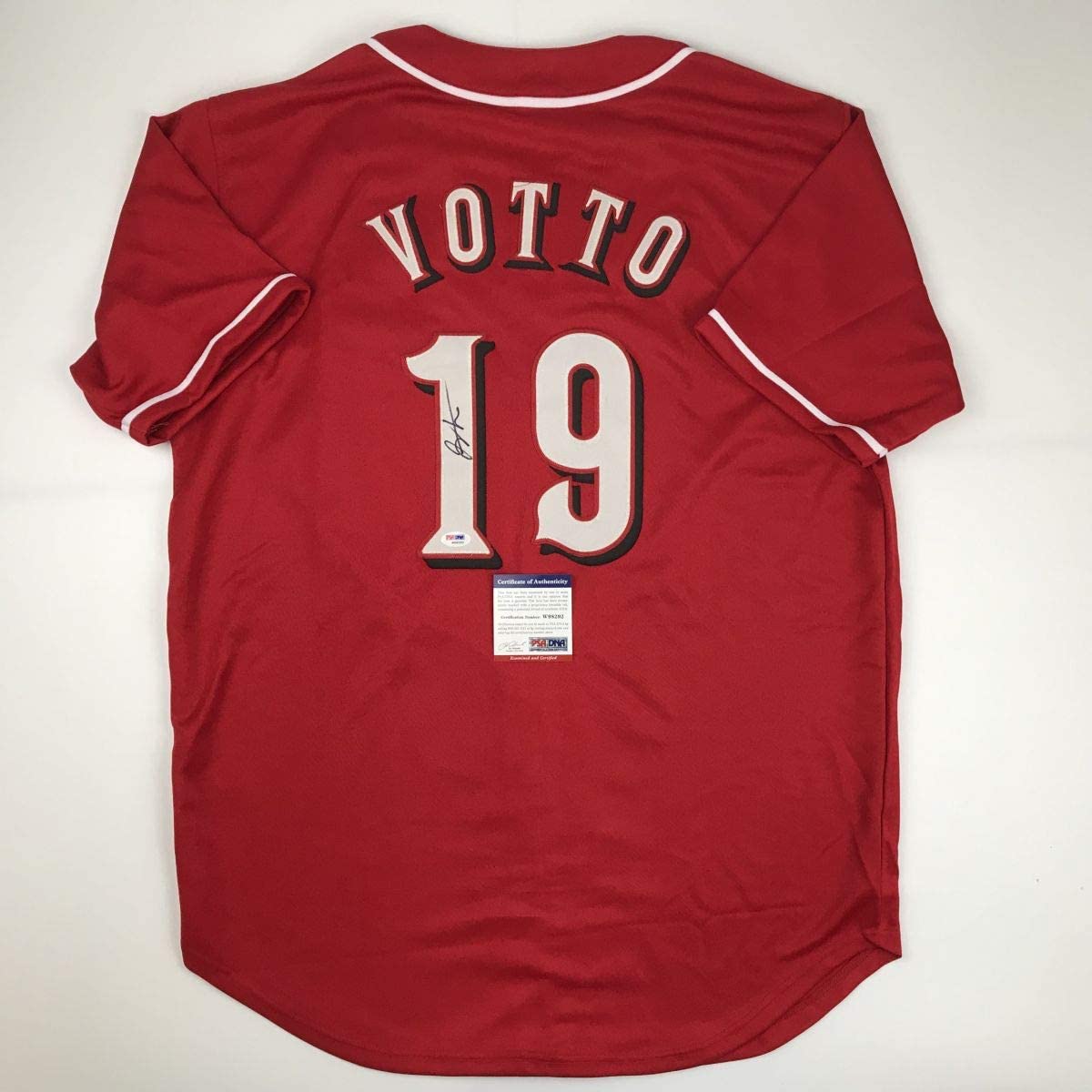 Autographed/Signed Joey Votto Cincinnati Red Baseball Jersey JSA COA
