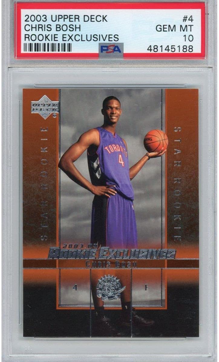 Graded 2003-04 Upper Deck UD Chris Bosh #4 Rookie RC Exclusives Basketball Card PSA 10 Gem Mint