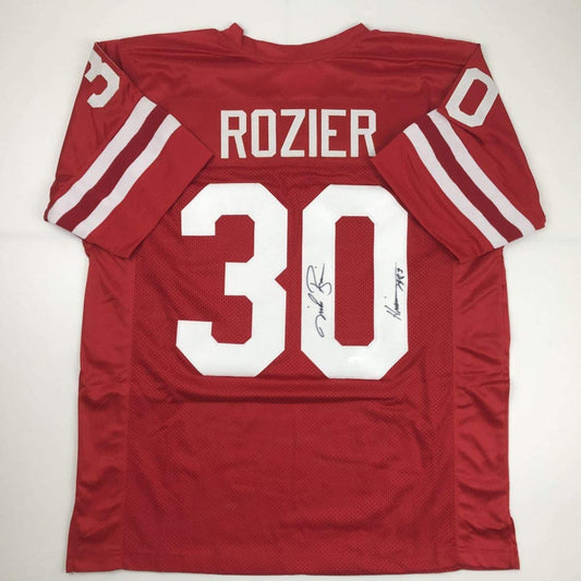 Autographed/Signed Mike Rozier Heisman 1983 Nebraska Red College Football Jersey Tristar COA Holo