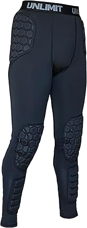 Unlimit Soccer Goalie Pants - Padded Goalkeeper Pants with Knee, Hip & Shin Pads