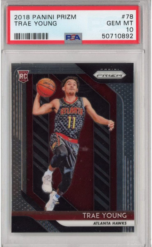 Graded 2018-19 Panini Prizm Trae Young #78 Rookie RC Basketball Card PSA 10 Gem Mint