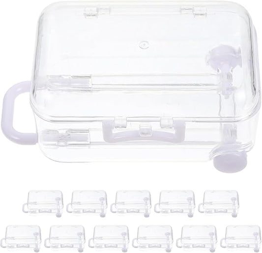 Beaupretty 12PCS Mini Suitcase Boxes Plastic Candy Box Small Box Travel Case Suitcase Favor Boxes for Wedding Birthday Party Decoration