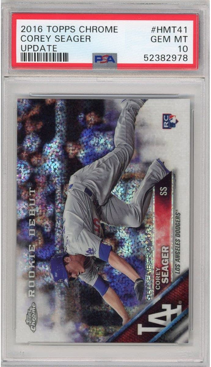 Graded 2016 Topps Chrome Corey Seager #HMT41 Update Rookie RC Baseball Card PSA 10 Gem Mint