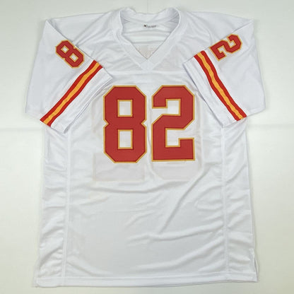 Autographed/Signed Dwayne Bowe Kansas City White Football Jersey JSA COA