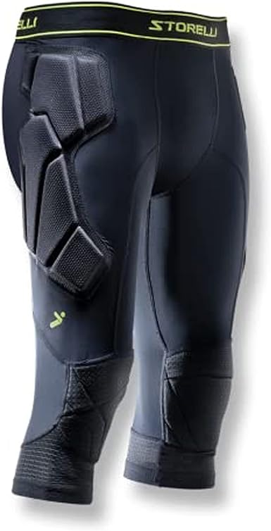 Storelli BodyShield 3/4 Goalkeeper Leggings 2, Impact Protection, Sweat-Wicking, UV-Resistant for Soccer & Heavy-Duty Sports