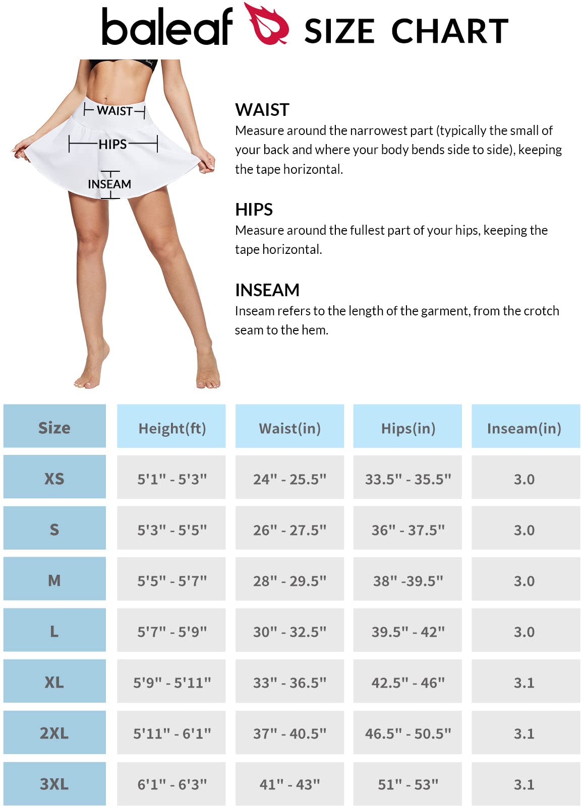 BALEAF Women's Swim Skirt Bottoms 3" Swim Board Shorts High Waisted Tummy Control Swimwear Bottoms with Liner White 2XL