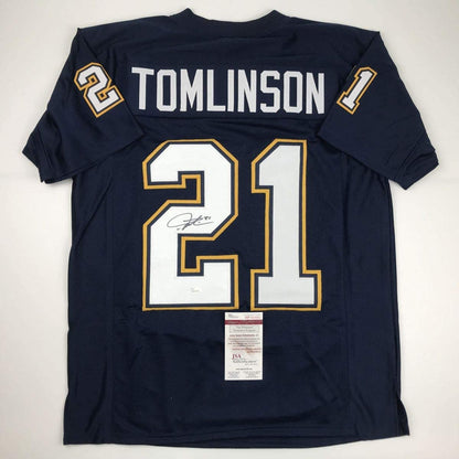 Autographed/Signed LaDainian Tomlinson San Diego Dark Blue Football Jersey JSA COA