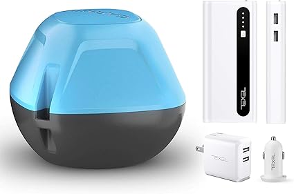 Garmin Striker Cast, Castable Sonar with GPS for Smartphone or Tablet (010-02246-02) and Texel 10, 000mAh Portable Battery Pack, Wall and Car Charger Bundle