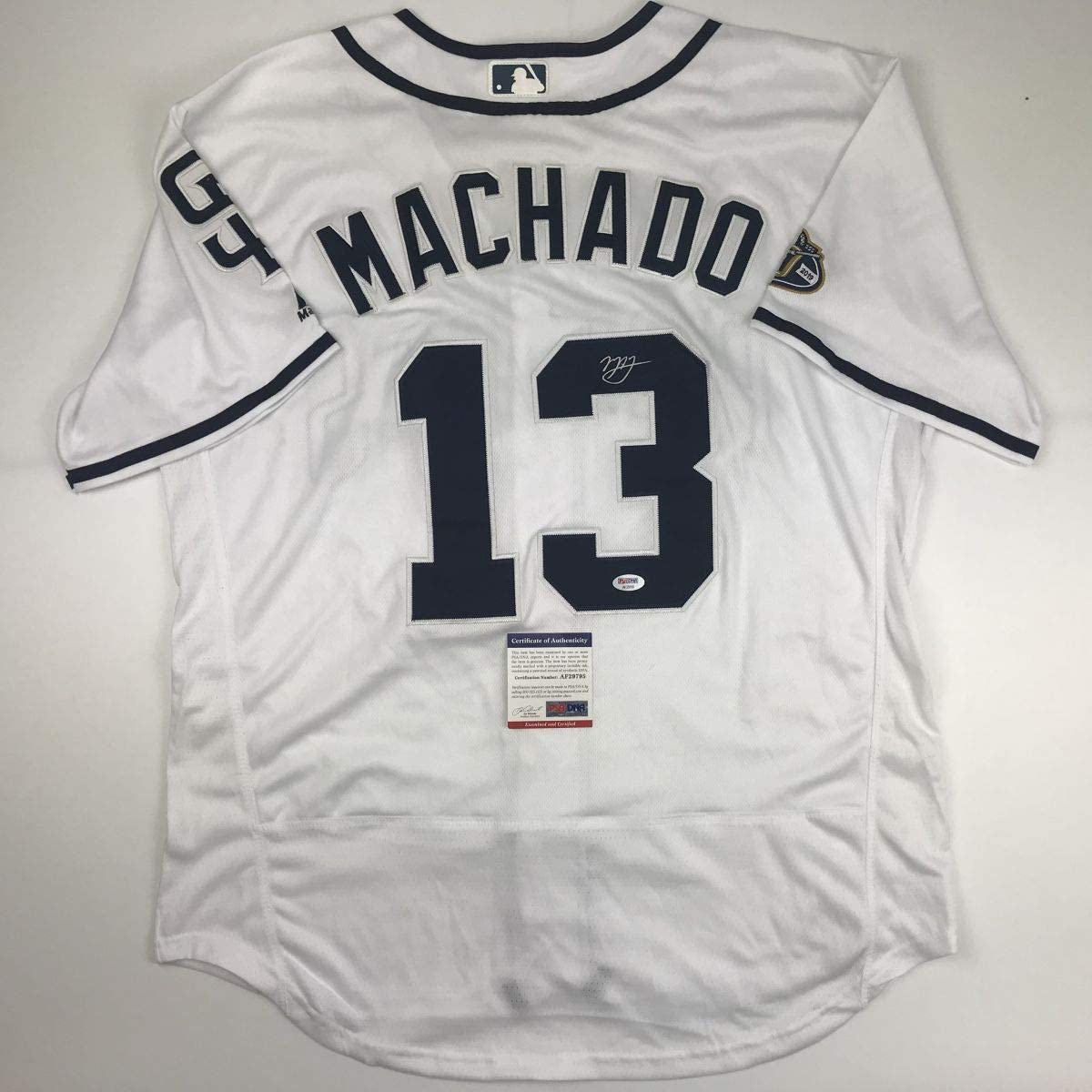 Autographed/Signed Manny Machado San Diego White Baseball Jersey PSA/DNA COA
