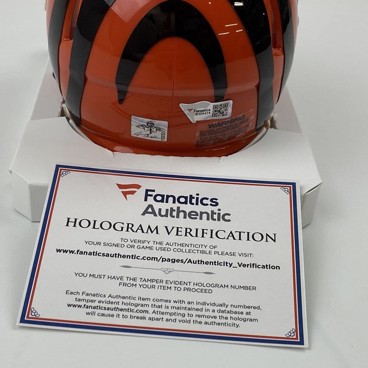 Autographed/Signed Ja'Marr Chase Cincinnati Bengals Mini Football Helmet Fanatics COA
