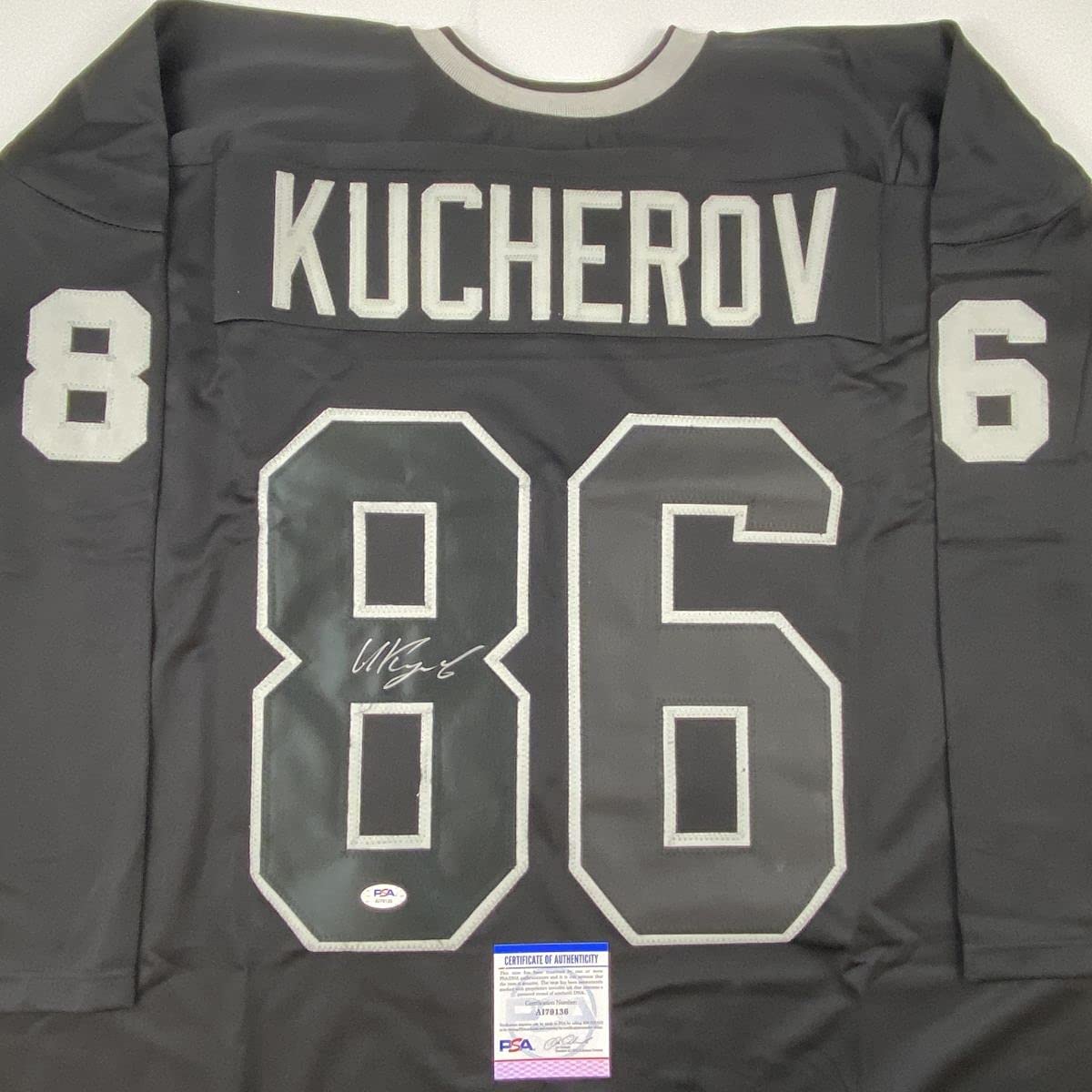 Autographed/Signed Nikita Kucherov Tampa Bay Black Hockey Jersey PSA/DNA COA