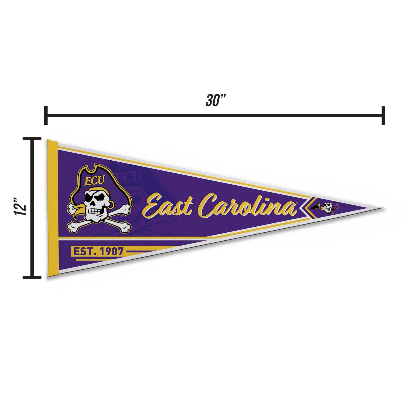 East Carolina Pirates Classic 12" x 30" Felt Wall Décor Pennant