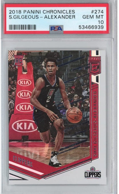Graded 2018-19 Panini Chronicles Shai Gilgeous-Alexander #274 Rookie RC Basketball Card PSA 10 Gem Mint