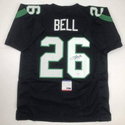 Autographed/Signed Le'Veon LeVeon Bell New York Black Football Jersey PSA/DNA COA