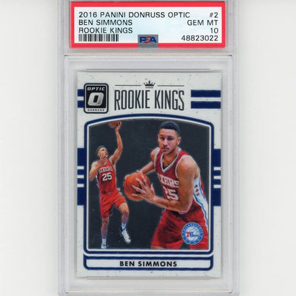 Graded 2016-17 Panini Donruss Optic Ben Simmons #2 Rookie Kings RC Basketball Card PSA 10 Gem Mint
