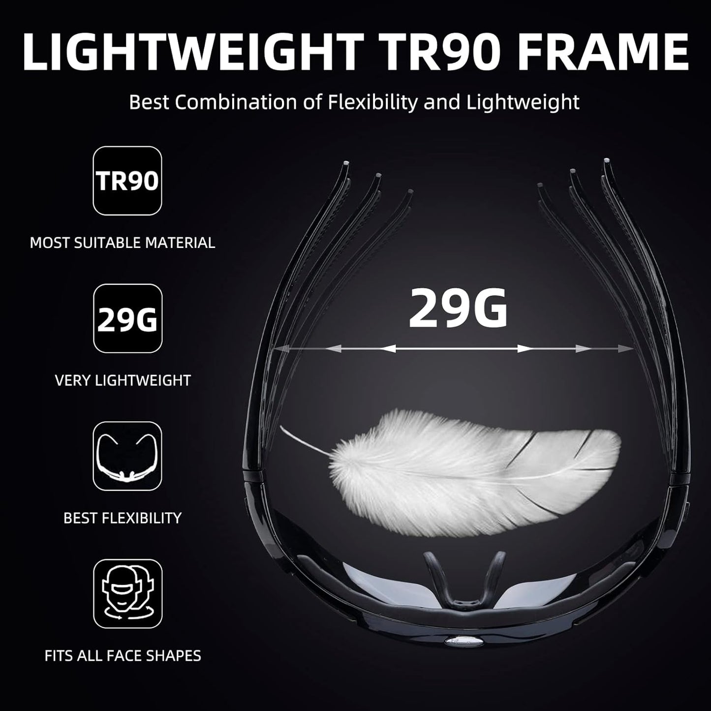 ROCKBROS-Slim Polarised Sports Sunglasses With 4 Interchangeable Lens