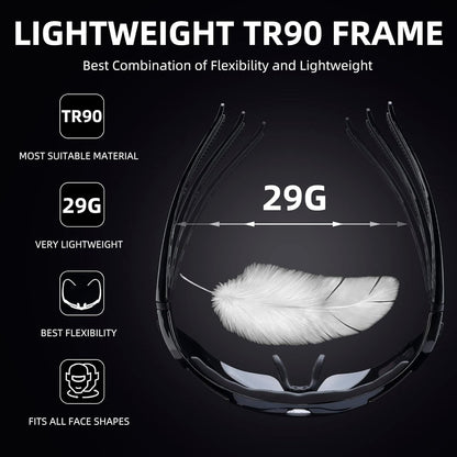 ROCKBROS-Slim Polarised Sports Sunglasses With 4 Interchangeable Lens