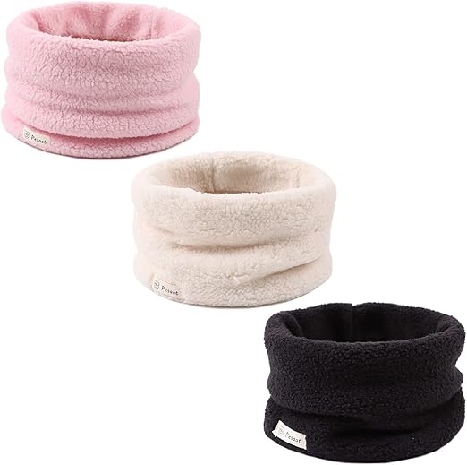 Zsedrut Fleece Warm Kids Scarf Thick Velvet Boys Girls Round Scarves Toddler Kids Winter Neck Warmer