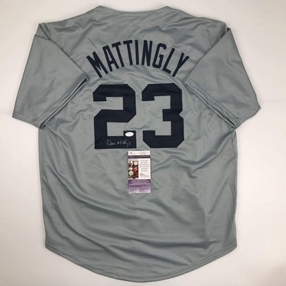 Autographed/Signed Don Mattingly New York Grey Baseball Jersey JSA COA