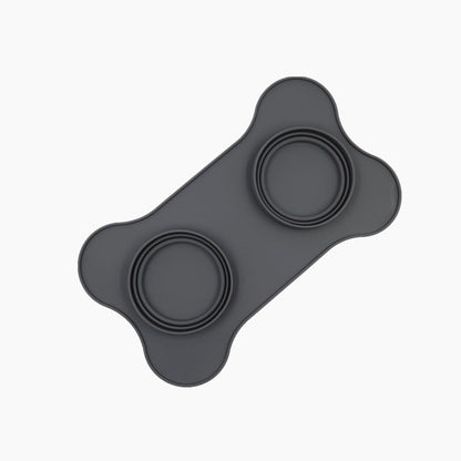 Silicone Pet Double Bowl with Mat
