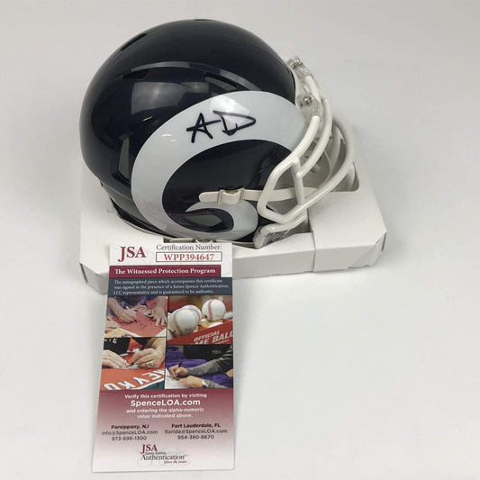 Autographed/Signed Aaron Donald Los Angeles Rams Mini Football Helmet JSA COA