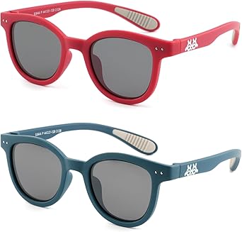 EYEBUDDY Toddler Sunglasses Age 2-4/3-5: Kids Polarized Sun Glasses for Boys/Girls 2-pack, UV 400 Shades for Children