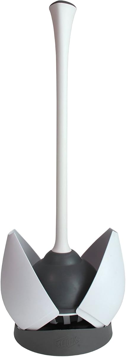 Clorox Toilet Plunger with Hideaway Caddy ‰ÛÒ Toilet Plunger for Bathroom, Bathroom Organizers & Storage, Bathroom Accessories, Toilet Unclogger, Plunger with Holder