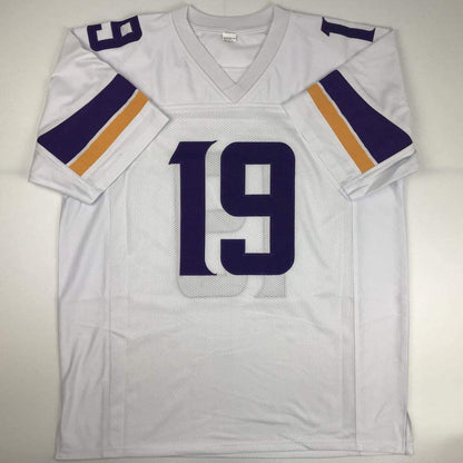 Autographed/Signed Adam Thielen Minnesota White Football Jersey JSA COA
