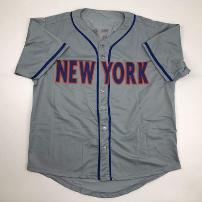 Autographed/Signed Michael Conforto New York NY Grey Baseball Jersey JSA COA