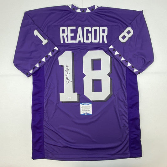 Autographed/Signed Jalen Reagor TCU Purple College Football Jersey Beckett BAS COA