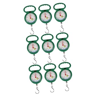 9 Pcs Portable Spring Scale Hand Held Digital Scale Portable Fishing Handheld Hanging Scale Fishing Scale Luggage Weight Scale Spring Balance Scales Luggage Scale Plastic