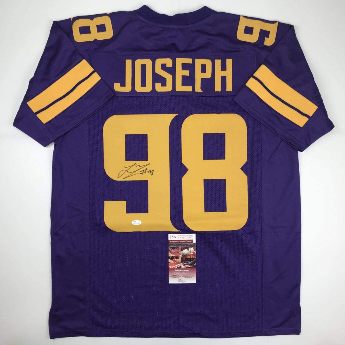 Autographed/Signed Linval Joseph Minnesota Color Rush Football Jersey JSA COA