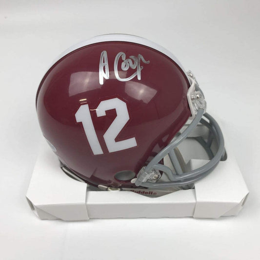Autographed/Signed Amari Cooper Alabama Crimson Tide Mini College Football Helmet Beckett BAS COA Holo Only