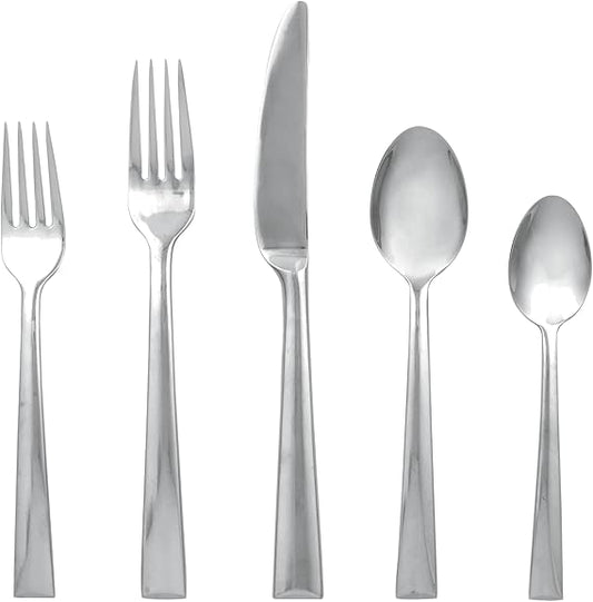 Lenox Continental Dining 20-Piece Flatware Set, 4.05 LB, Metallic