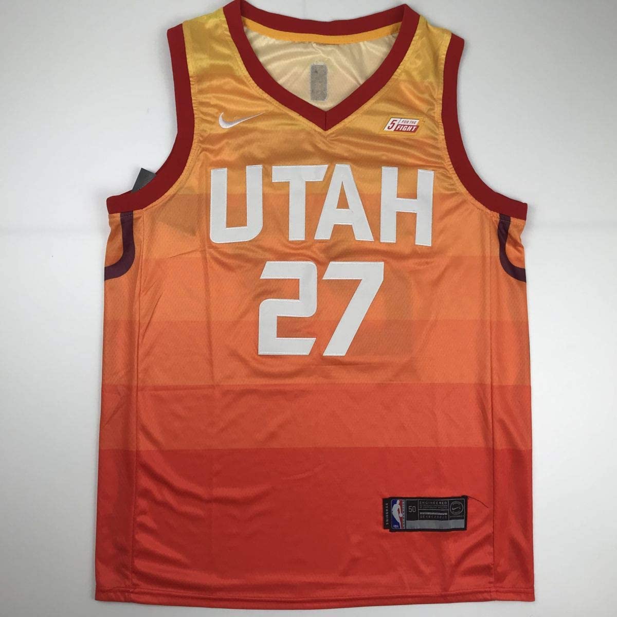 Autographed/Signed Rudy Gobert Utah Orange Basketball Jersey JSA COA