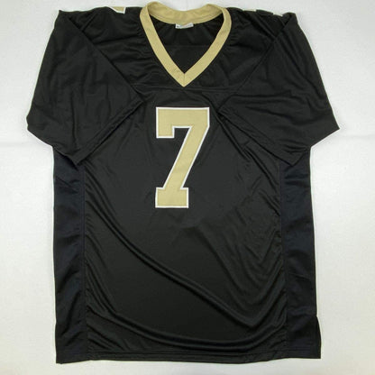Autographed/Signed Taysom Hill New Orleans Black Football Jersey Beckett BAS COA