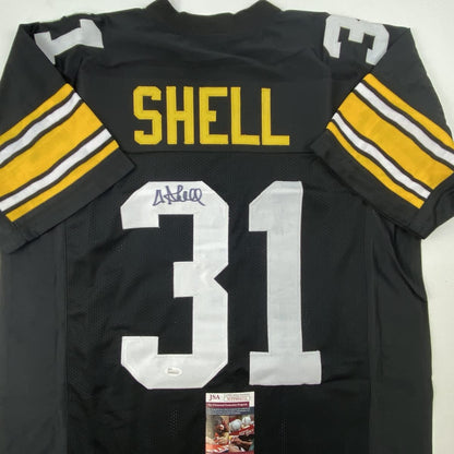 Autographed/Signed Donnie Shell Pittsburgh Black Football Jersey JSA COA