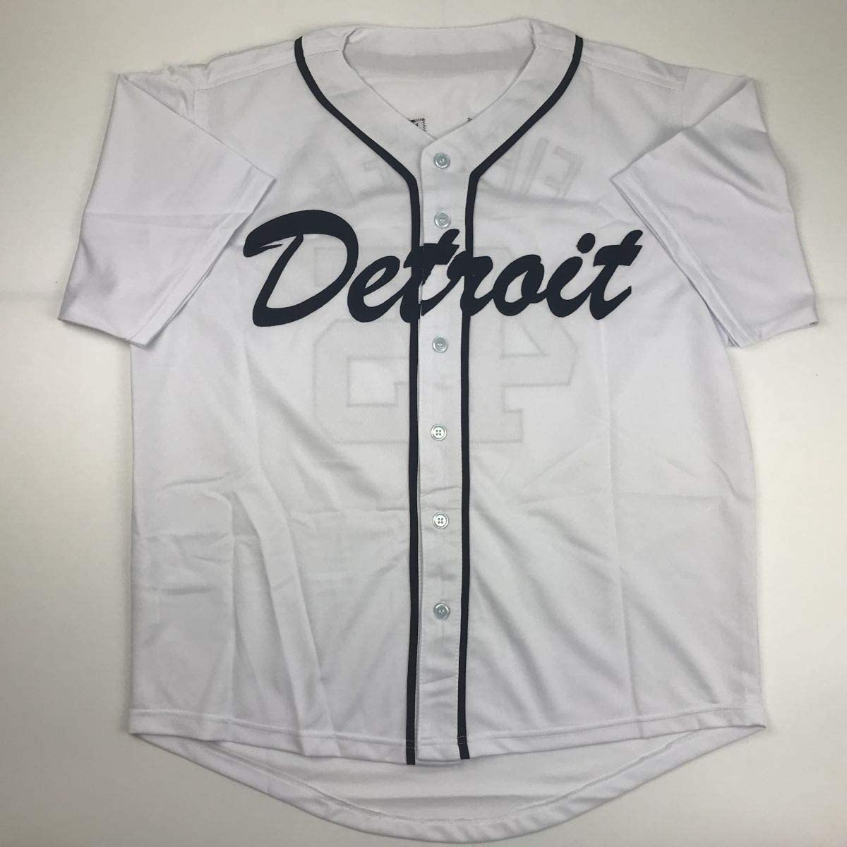 Autographed/Signed Cecil Fielder Detroit White Baseball Jersey JSA COA