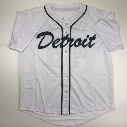 Autographed/Signed Cecil Fielder Detroit White Baseball Jersey JSA COA
