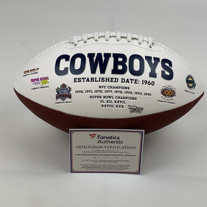 Autographed/Signed Micah Parsons Dallas Cowboys Full Size White Panel Logo Football Fanatics COA