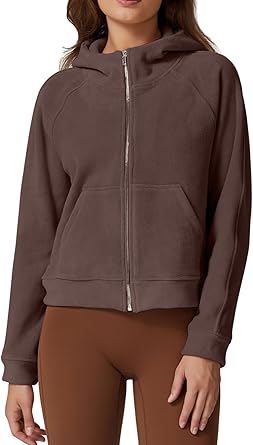 QINSEN Womens Full Zipper Hoodies Fleece Lined Collar Pullover Cozy Long Sleeve Sweatshirts
