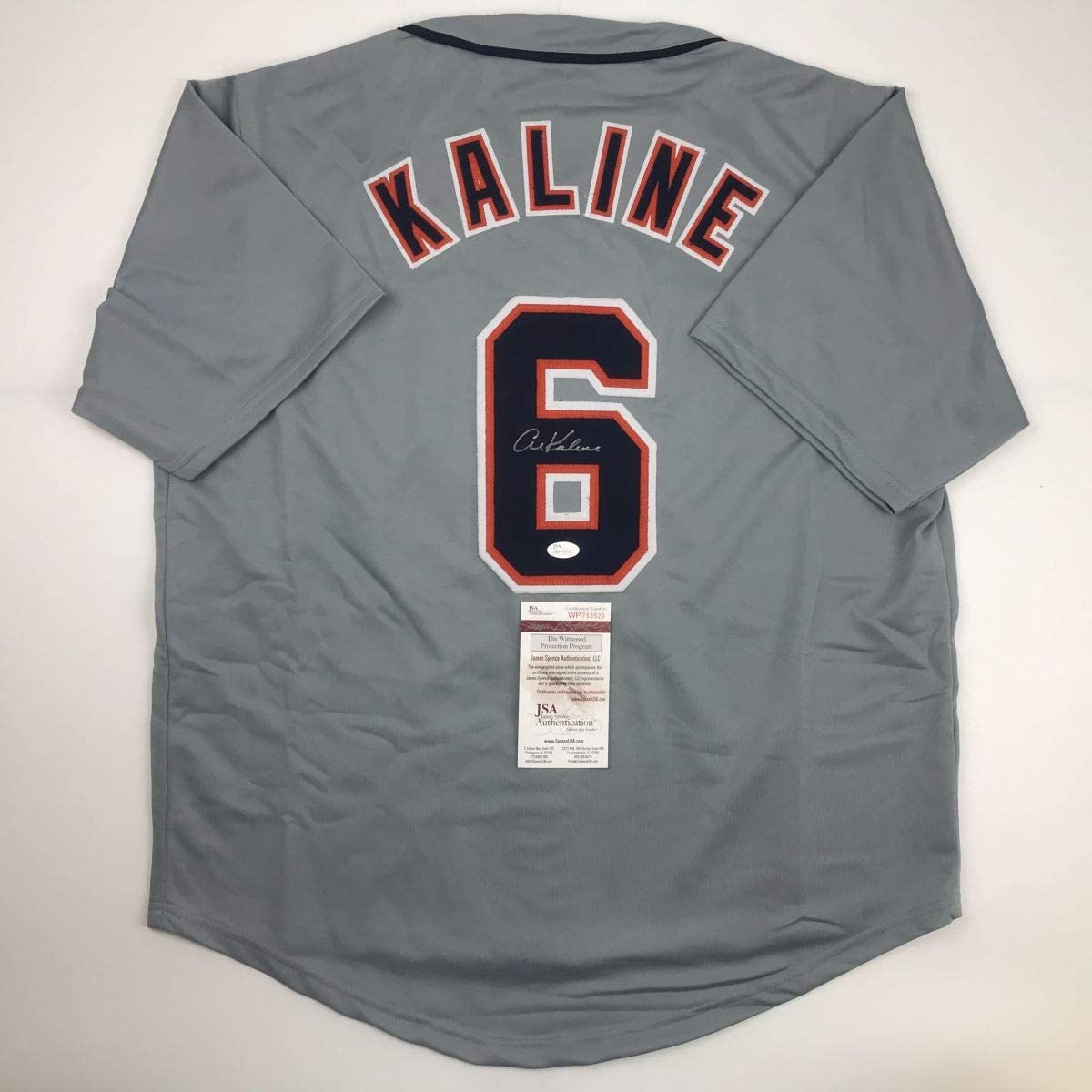 Autographed/Signed Al Kaline Detroit Grey Baseball Jersey JSA COA