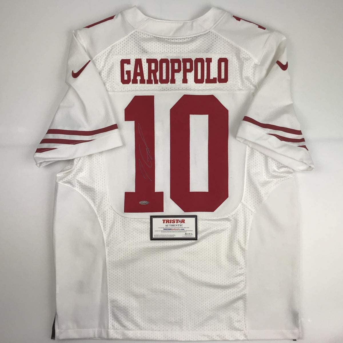 Autographed/Signed Jimmy Garoppolo San Francisco White Football Jersey Tristar COA