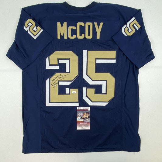 Autographed/Signed LeSean McCoy Pittsburgh Blue College Football Jersey JSA COA