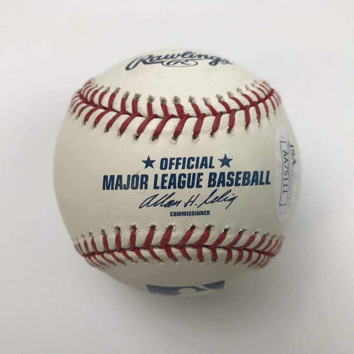 Autographed/Signed Buster Posey Rawlings Official Major League Baseball ROML JSA COA