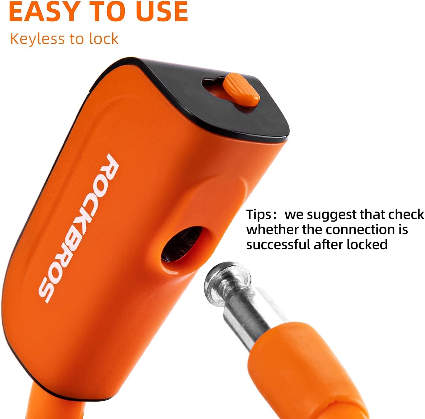 ROCKBROS 3ft Bike Cable Lock - Secure, Lightweight with Mounting Bracket