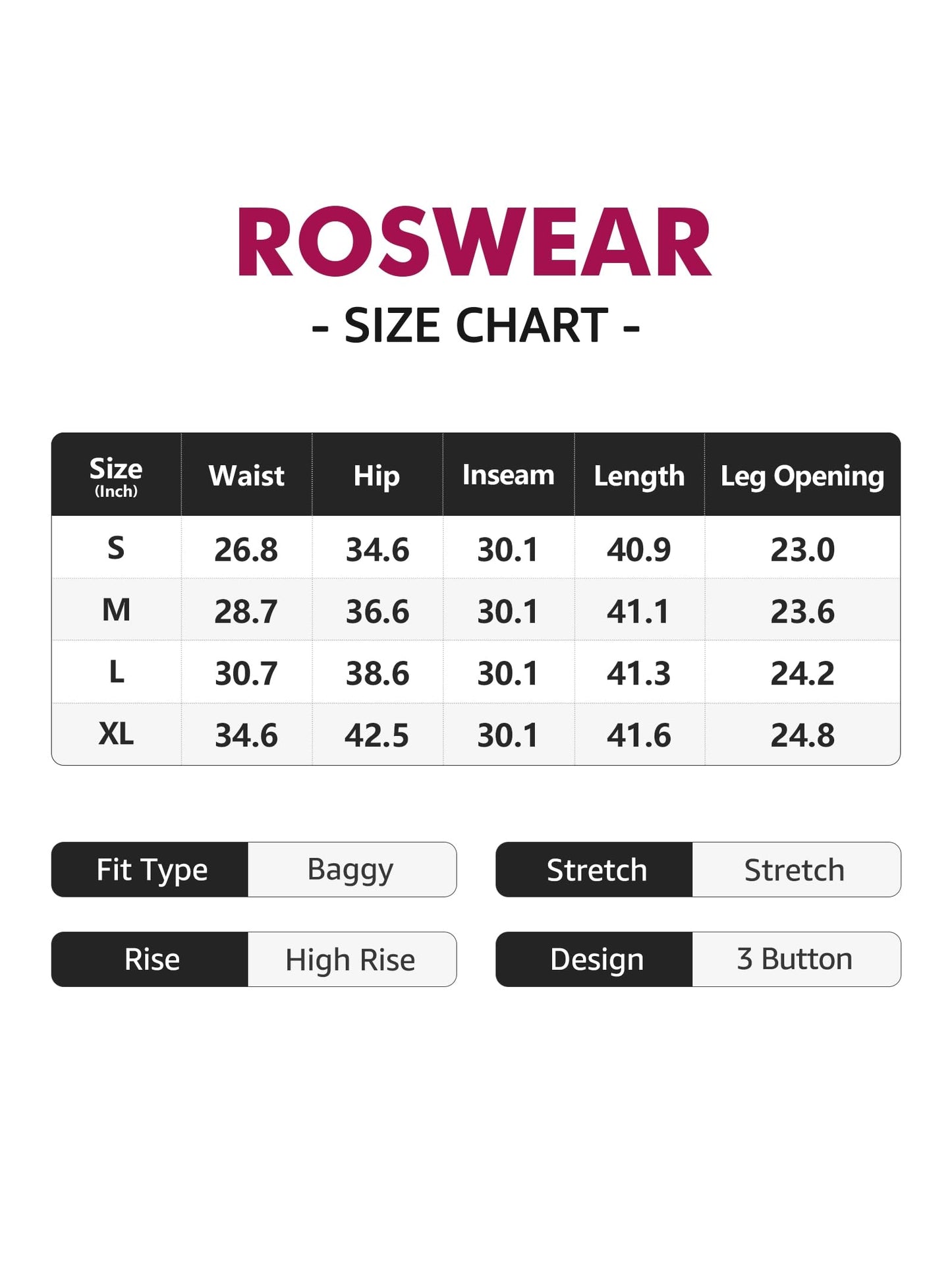 roswear Women’s Wide Leg Jeans Casual High Waisted Stretch Baggy Loose Denim Pants Army White Large