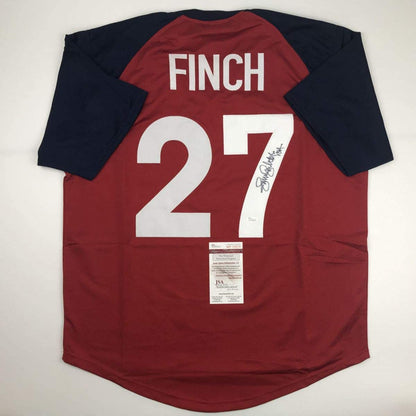 Autographed/Signed Jennie Finch USA Red Team United States Softball Jersey JSA COA