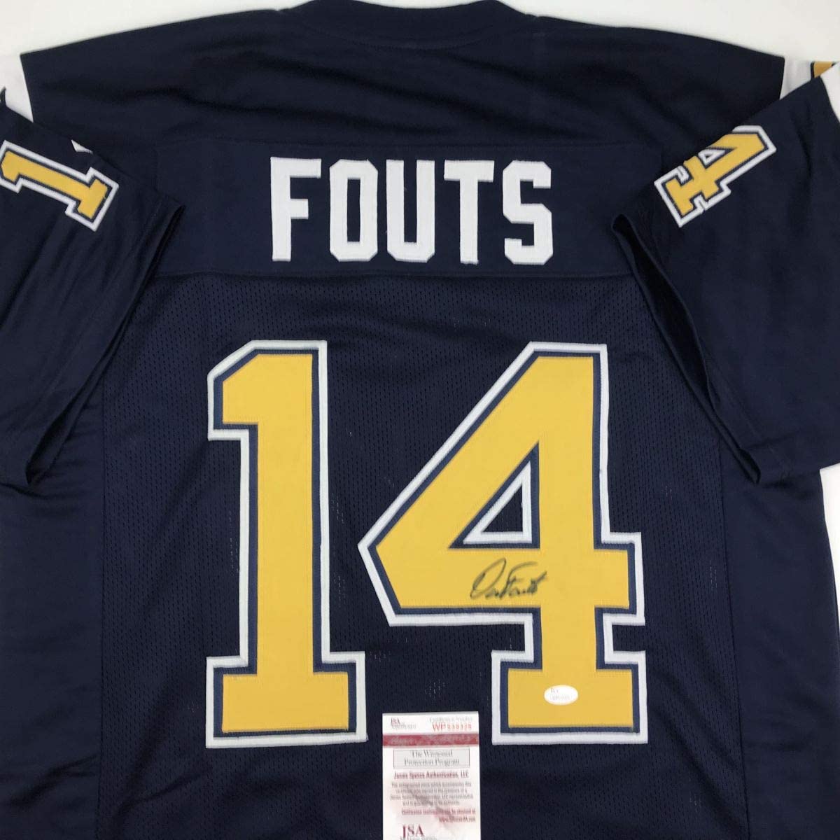 Autographed/Signed Dan Fouts San Diego Dark Blue Football Jersey JSA COA
