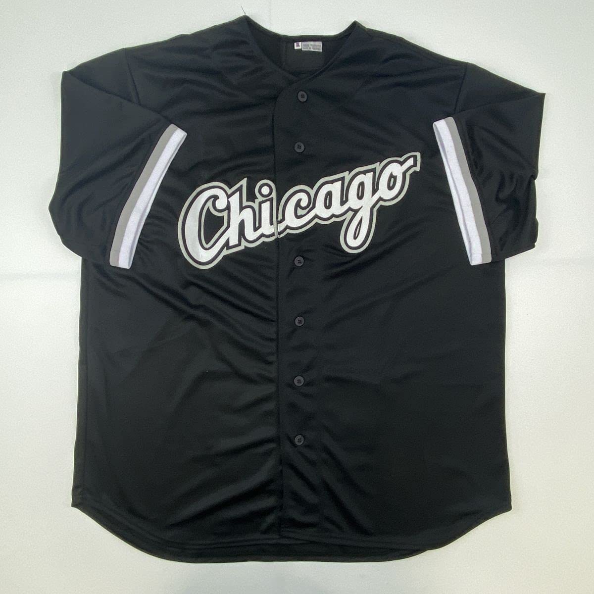 Autographed/Signed Frank Thomas Chicago Black Stat Baseball Jersey Beckett BAS COA